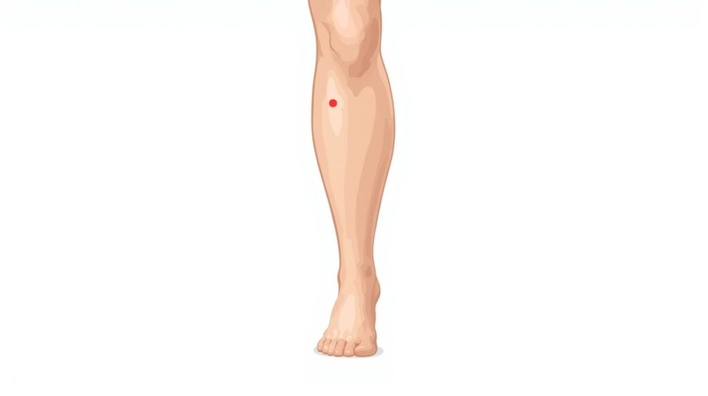 自律神経を整える足三里と呼ばれるツボの位置を示すイラスト