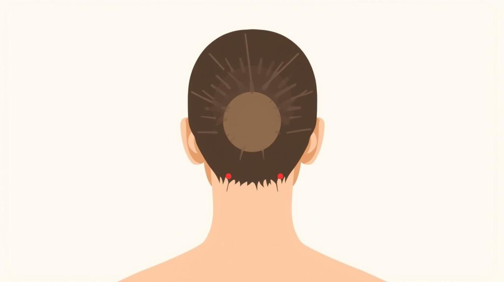 自律神経を整える風地と呼ばれるツボの位置を示すイラスト
