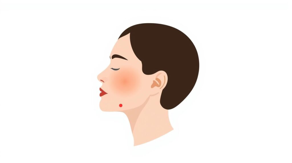 美容効果を高めるツボの1つ、だいげいの位置を示すイラスト